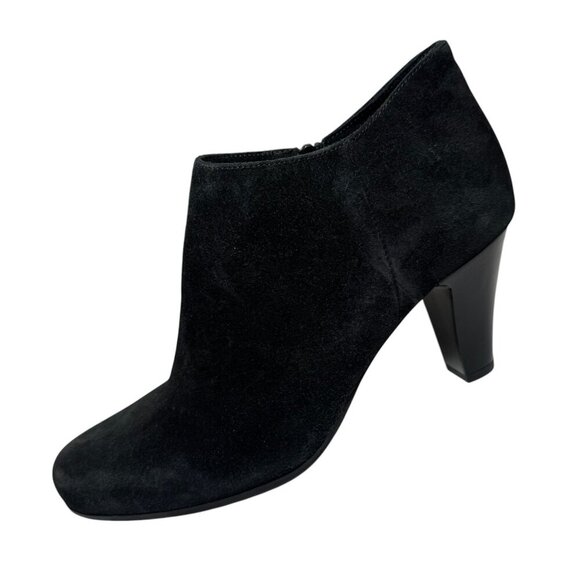 NEW La Canadienne 'Donovan' Waterproof Black Suede Heeled Bootie SIZE 8 $498 - Picture 1 of 6